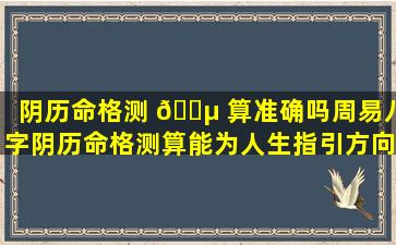 阴历命格测 🌵 算准确吗周易八字阴历命格测算能为人生指引方向吗